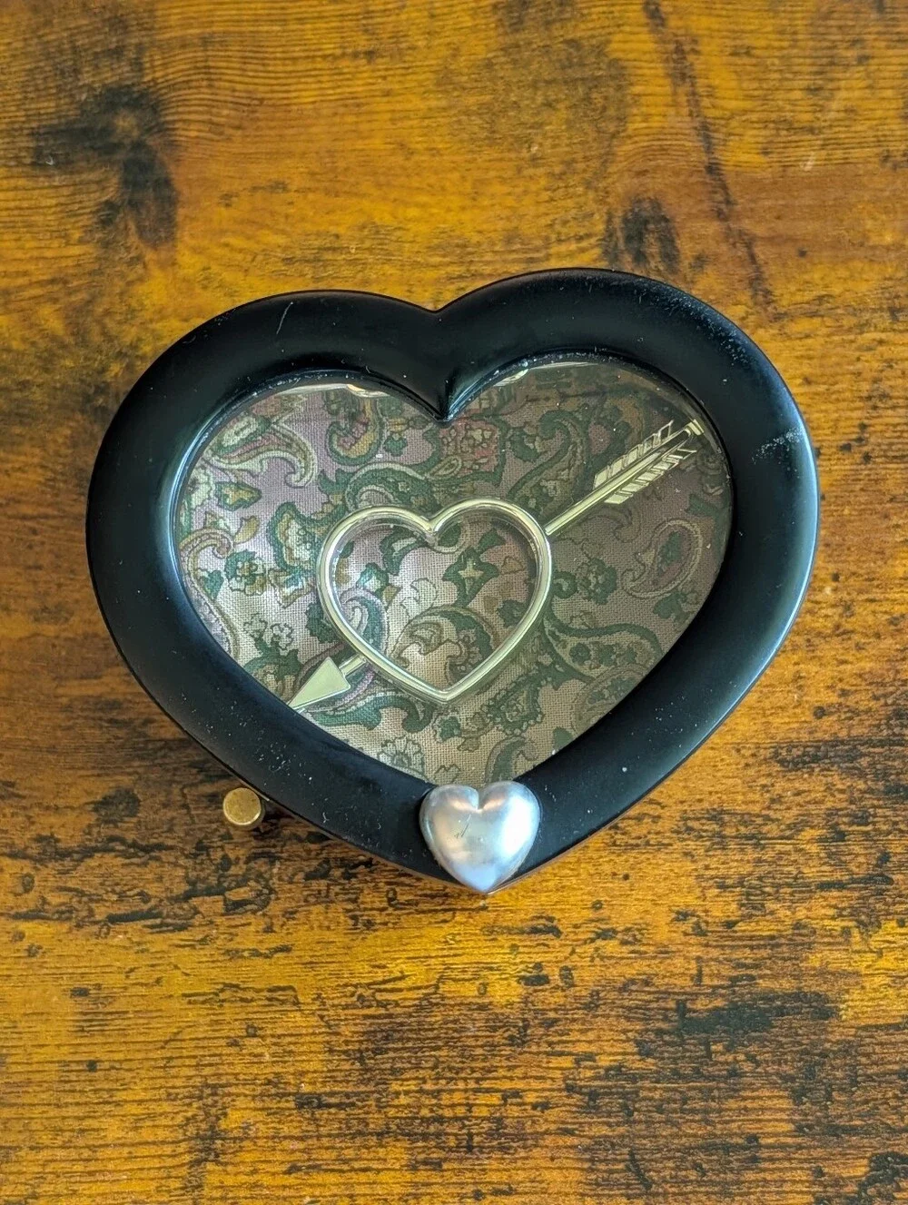 Vintage Lady Mate Japan Heart Music Box Unchained Melody Jewelry Trinket Decor